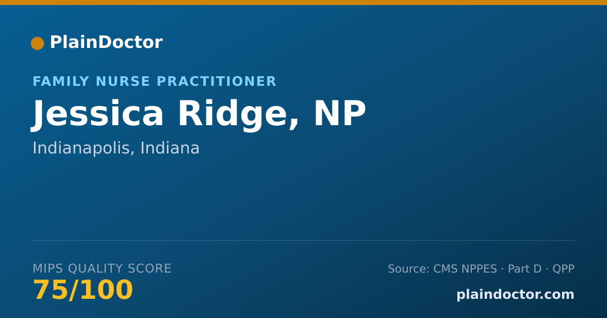 Shareable card for Jessica Ridge, NP - Family Nurse Practitioner, Indianapolis, IN