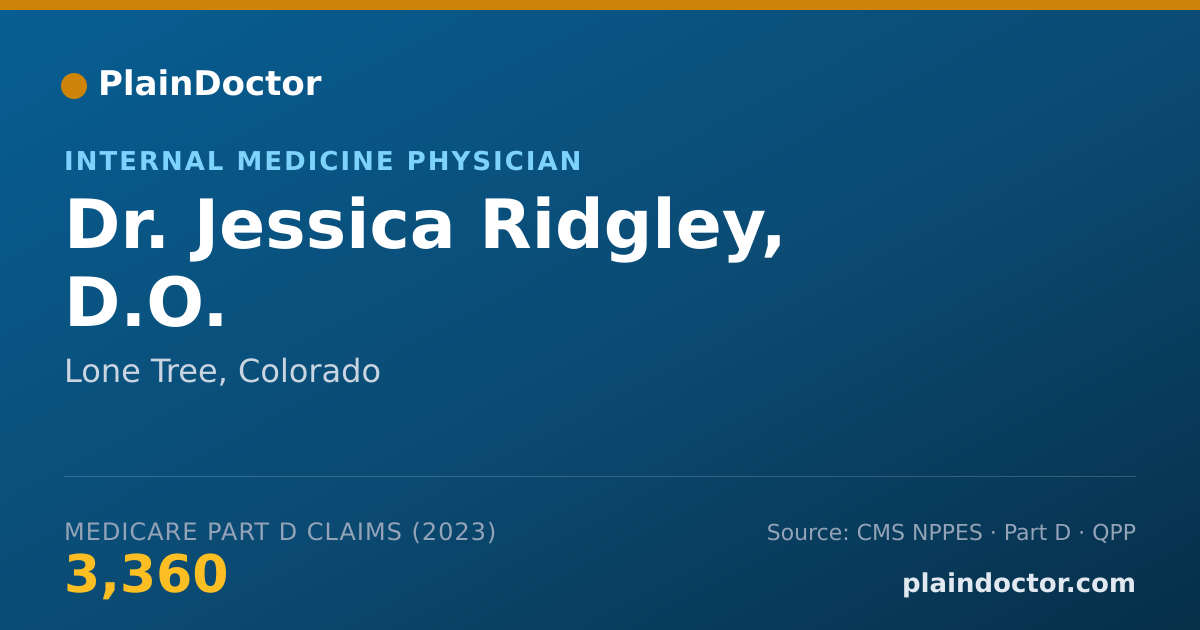 Shareable card for Jessica Ridgley, D.O. - Internal Medicine Physician, Lone Tree, CO