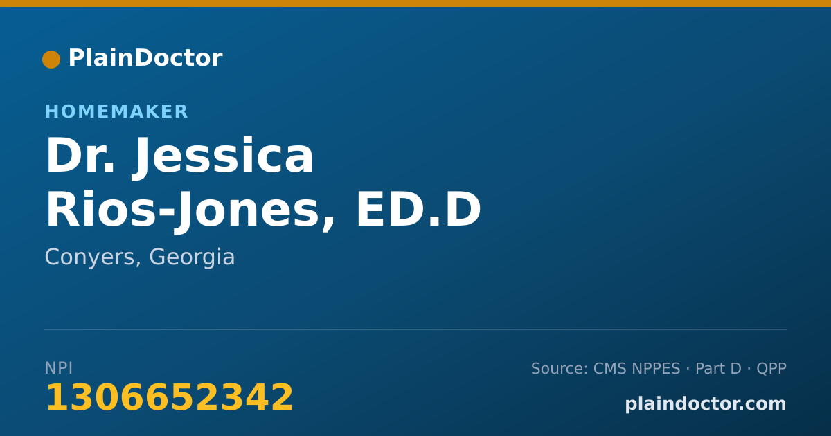 Shareable card for Jessica Rios-Jones, ED.D - Homemaker, Conyers, GA