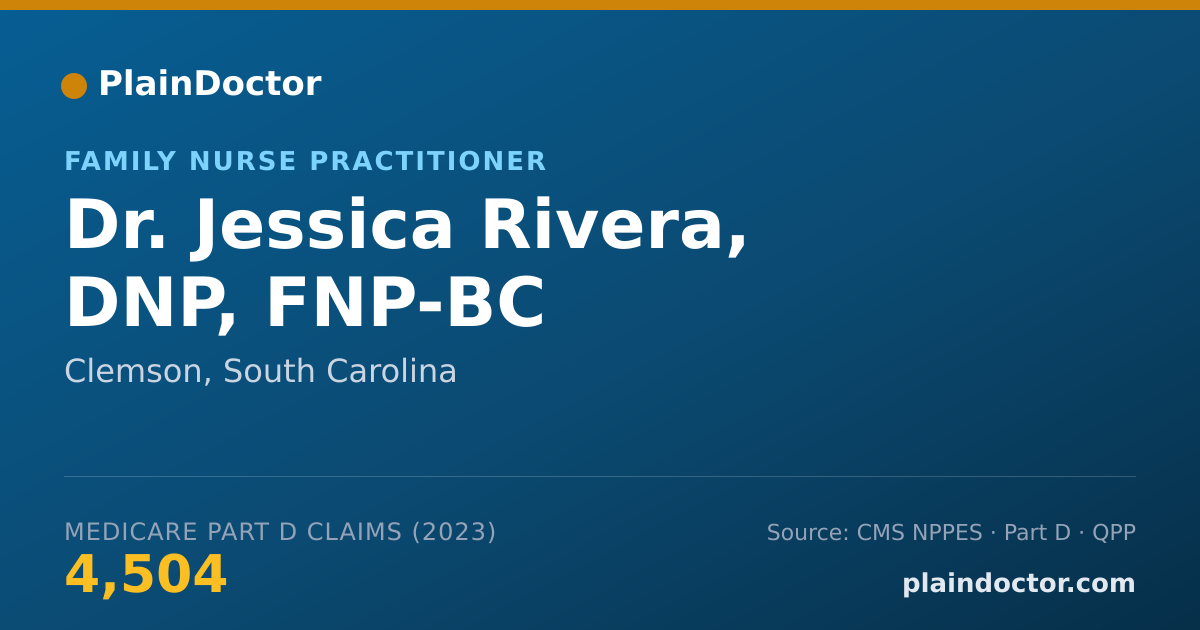 Shareable card for Jessica Rivera, DNP, FNP-BC - Family Nurse Practitioner, Clemson, SC