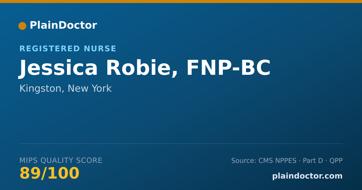 Shareable card for Jessica Robie, FNP-BC - Registered Nurse, Kingston, NY