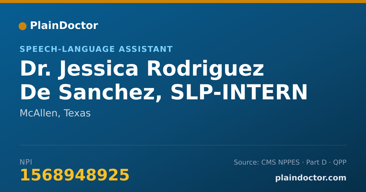 Shareable card for Jessica Rodriguez De Sanchez, SLP-INTERN - Speech-Language Assistant, McAllen, TX