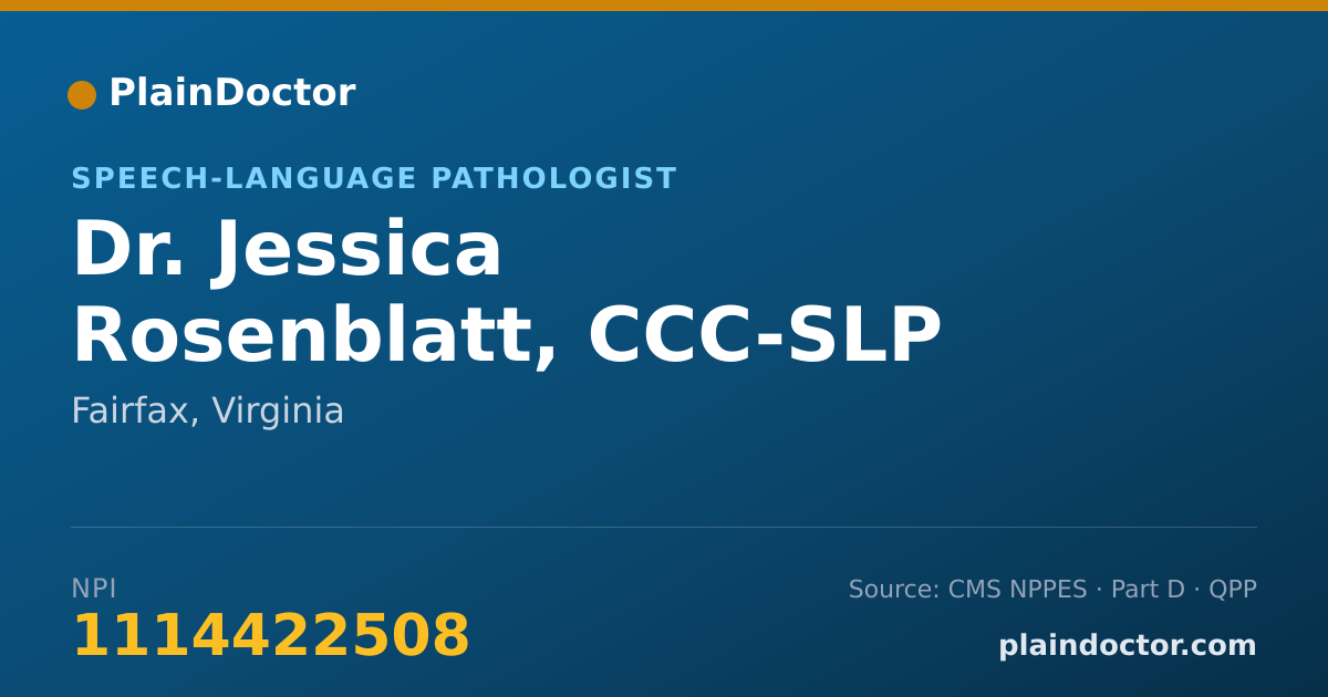 Shareable card for Jessica Rosenblatt, CCC-SLP - Speech-Language Pathologist, Fairfax, VA