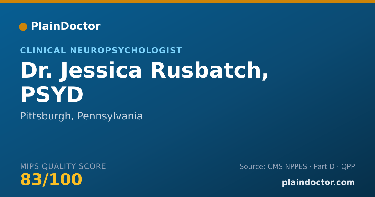 Shareable card for Jessica Rusbatch, PSYD - Clinical Neuropsychologist, Pittsburgh, PA