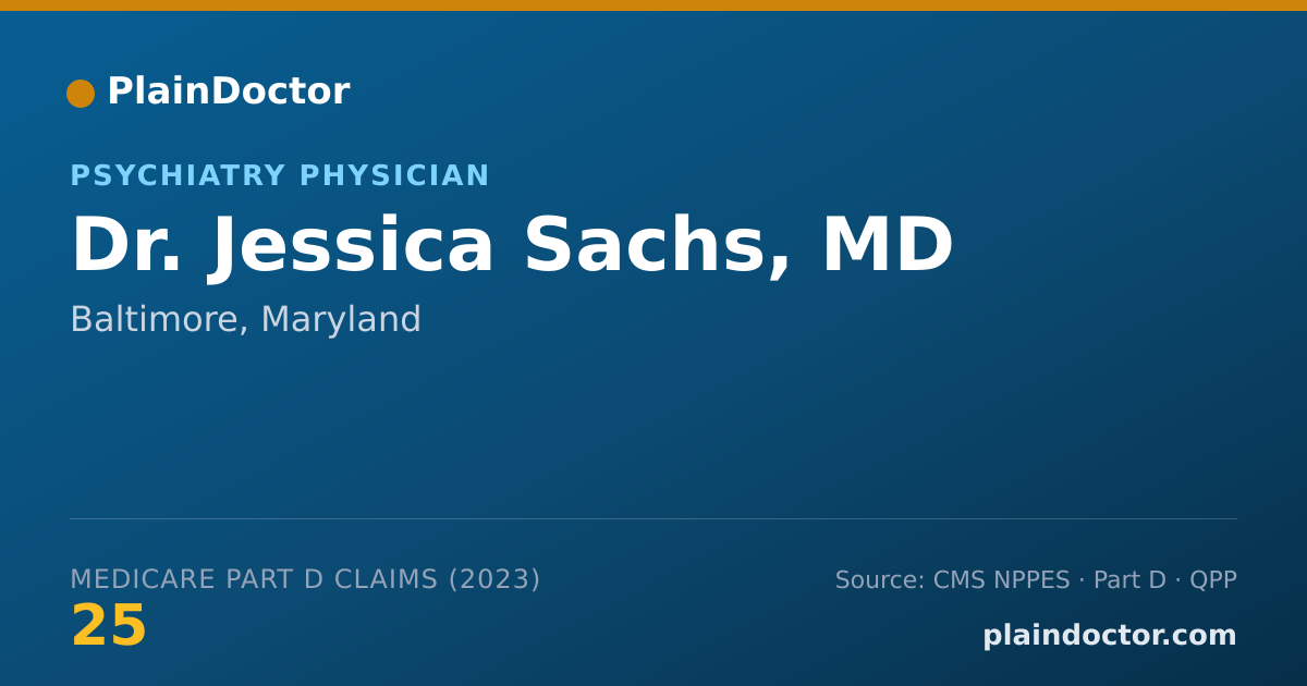 Shareable card for Jessica Sachs, MD - Psychiatry Physician, Baltimore, MD