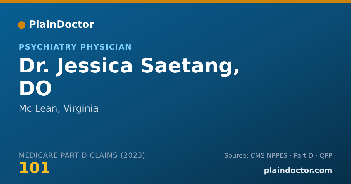 Shareable card for Jessica Saetang, DO - Psychiatry Physician, Mc Lean, VA