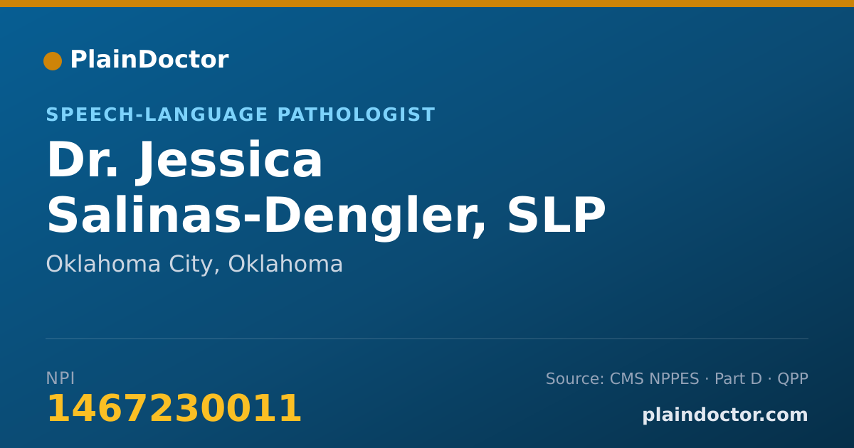 Shareable card for Jessica Salinas-Dengler, SLP - Speech-Language Pathologist, Oklahoma City, OK
