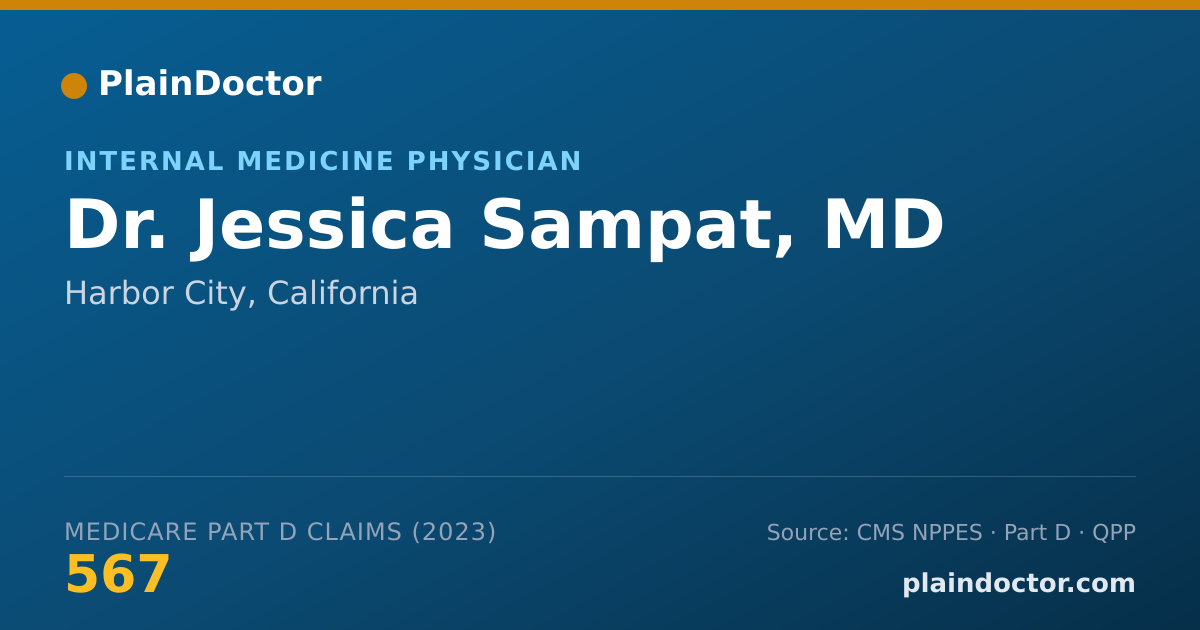 Shareable card for Jessica Sampat, MD - Internal Medicine Physician, Harbor City, CA