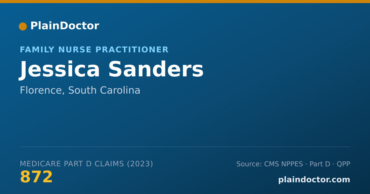 Shareable card for Jessica Sanders - Family Nurse Practitioner, Florence, SC