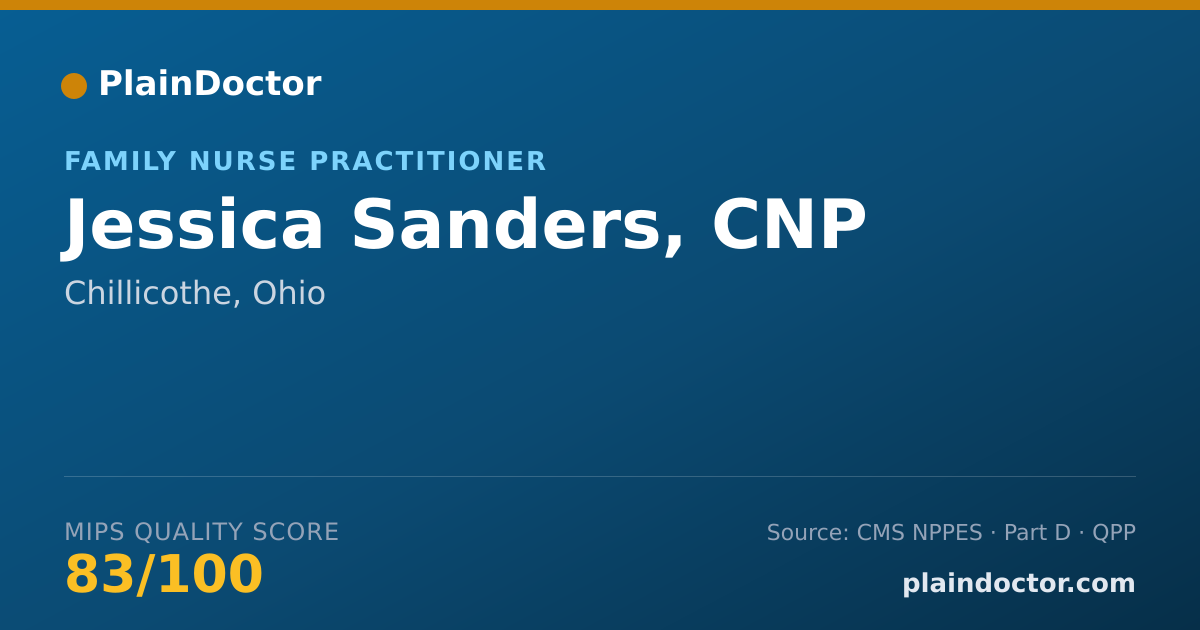 Shareable card for Jessica Sanders, CNP - Family Nurse Practitioner, Chillicothe, OH