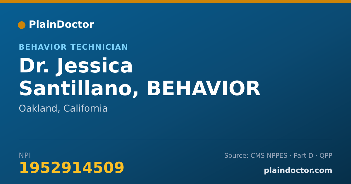 Shareable card for Jessica Santillano, BEHAVIOR  TECHNICIAN - Behavior Technician, Oakland, CA