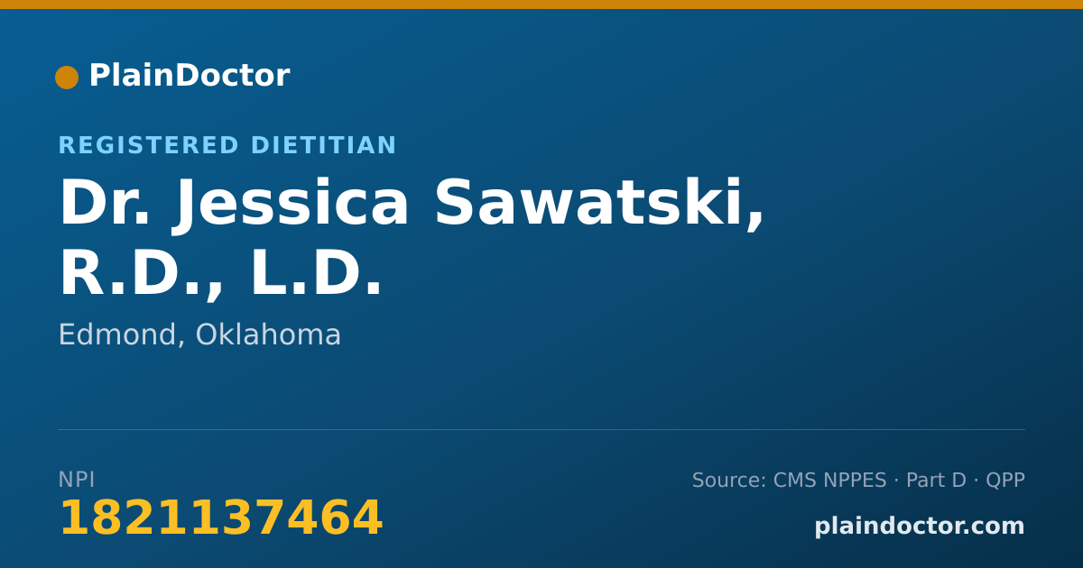 Shareable card for Jessica Sawatski, R.D., L.D. - Registered Dietitian, Edmond, OK