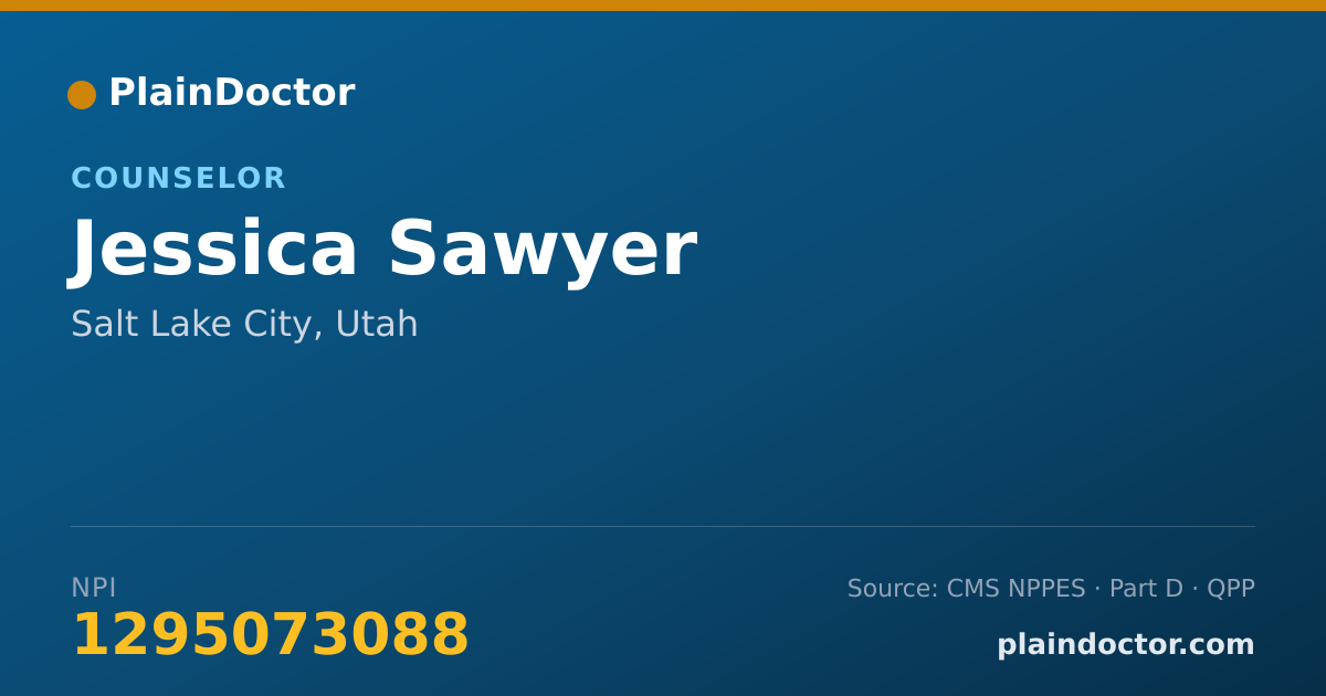 Shareable card for Jessica Sawyer - Counselor, Salt Lake City, UT
