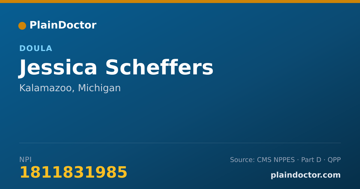 Shareable card for Jessica Scheffers - Doula, Kalamazoo, MI