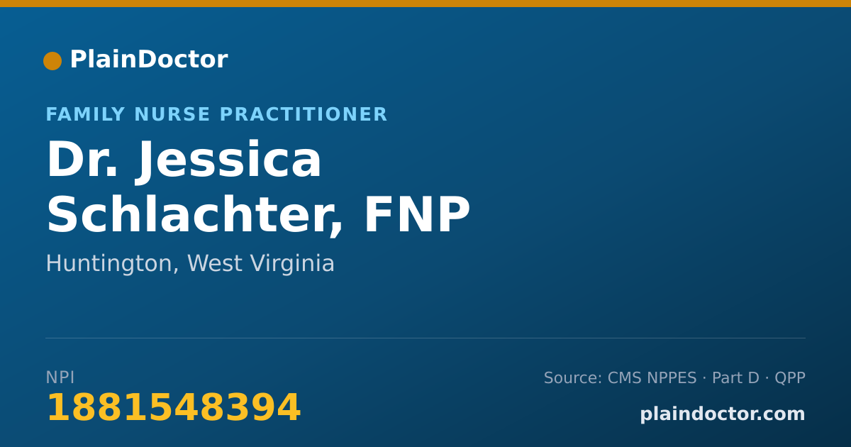 Shareable card for Jessica Schlachter, FNP - Family Nurse Practitioner, Huntington, WV