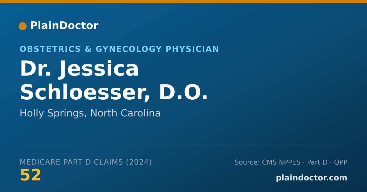Shareable card for Jessica Schloesser, D.O. - Obstetrics & Gynecology Physician, Holly Springs, NC