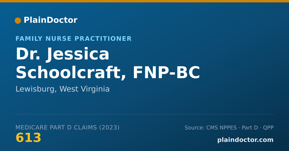 Shareable card for Jessica Schoolcraft, FNP-BC - Family Nurse Practitioner, Lewisburg, WV