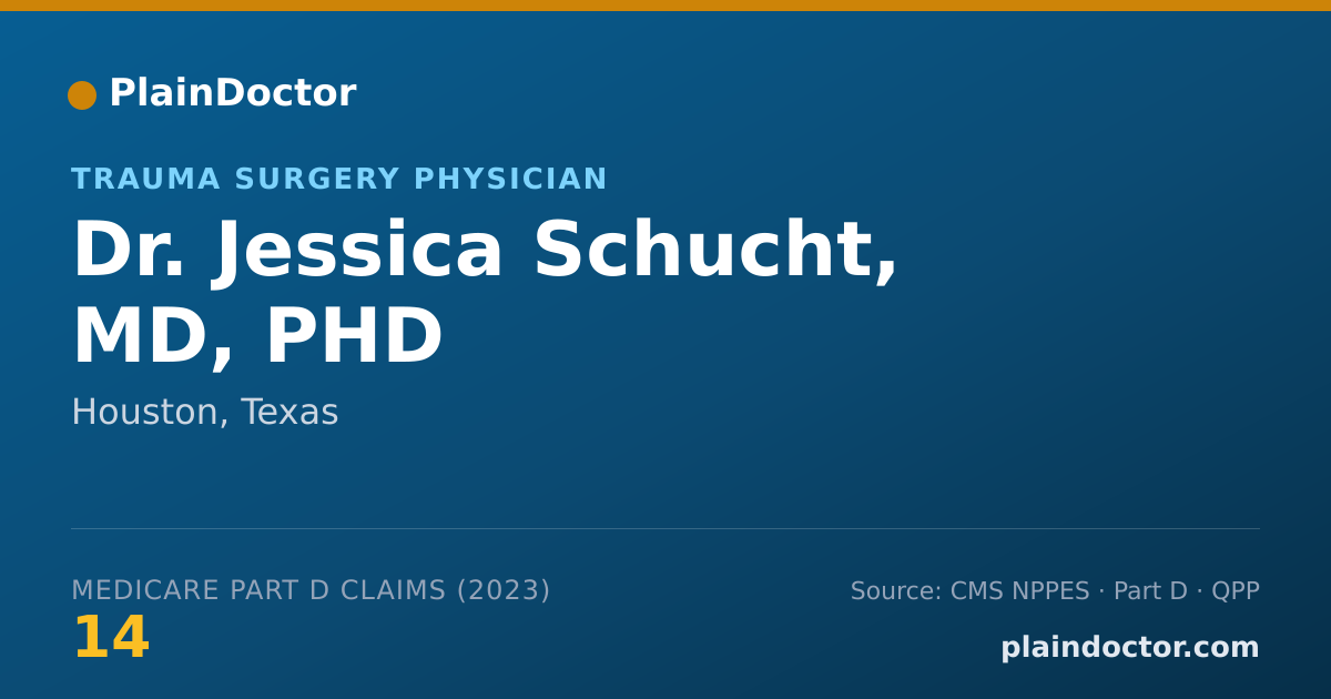 Shareable card for Jessica Schucht, MD, PHD - Trauma Surgery Physician, Houston, TX
