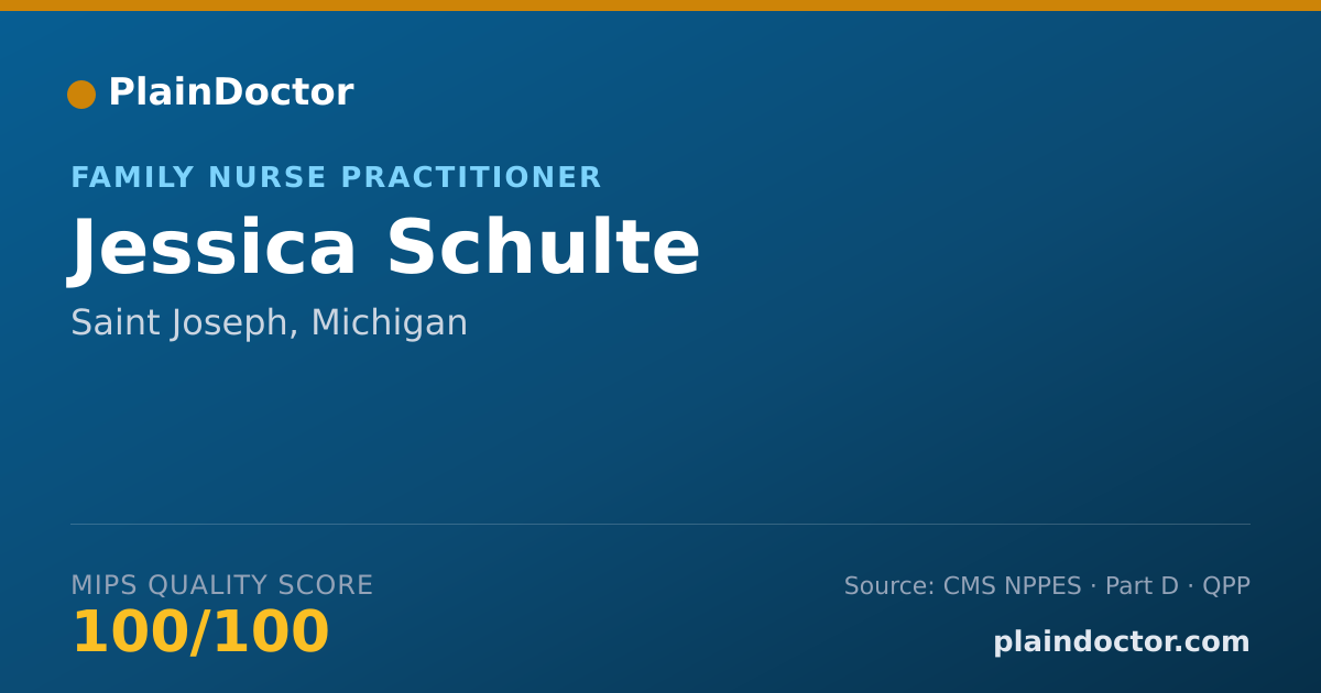 Shareable card for Jessica Schulte - Family Nurse Practitioner, Saint Joseph, MI