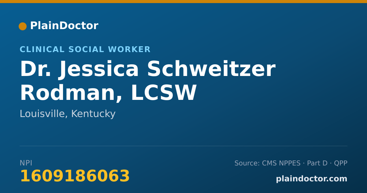 Shareable card for Jessica Schweitzer Rodman, LCSW - Clinical Social Worker, Louisville, KY