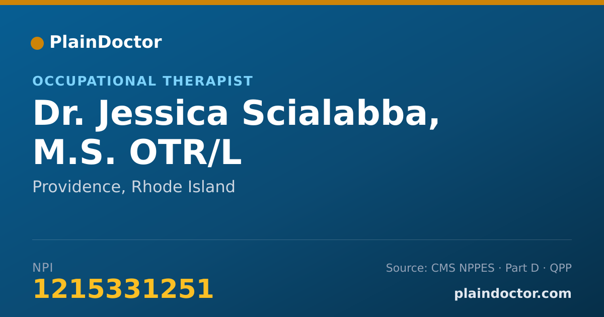 Shareable card for Jessica Scialabba, M.S. OTR/L - Occupational Therapist, Providence, RI