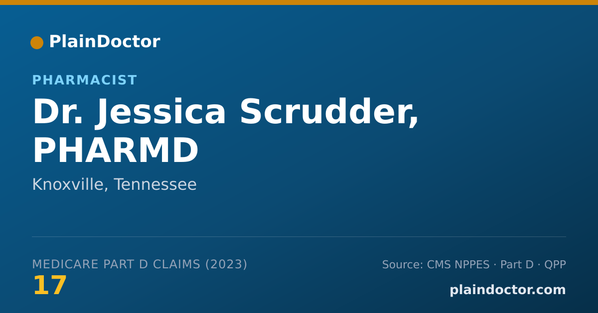 Shareable card for Jessica Scrudder, PHARMD - Pharmacist, Knoxville, TN