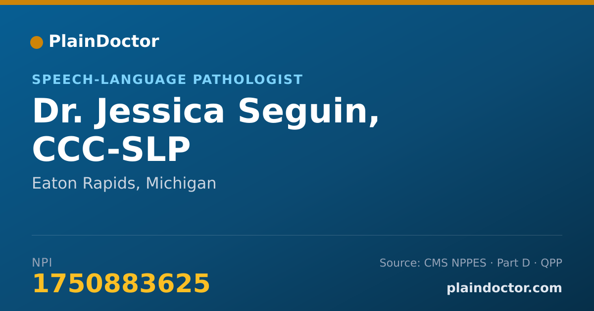 Shareable card for Jessica Seguin, CCC-SLP - Speech-Language Pathologist, Eaton Rapids, MI