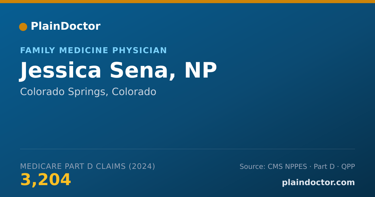 Shareable card for Jessica Sena, NP - Family Medicine Physician, Colorado Springs, CO