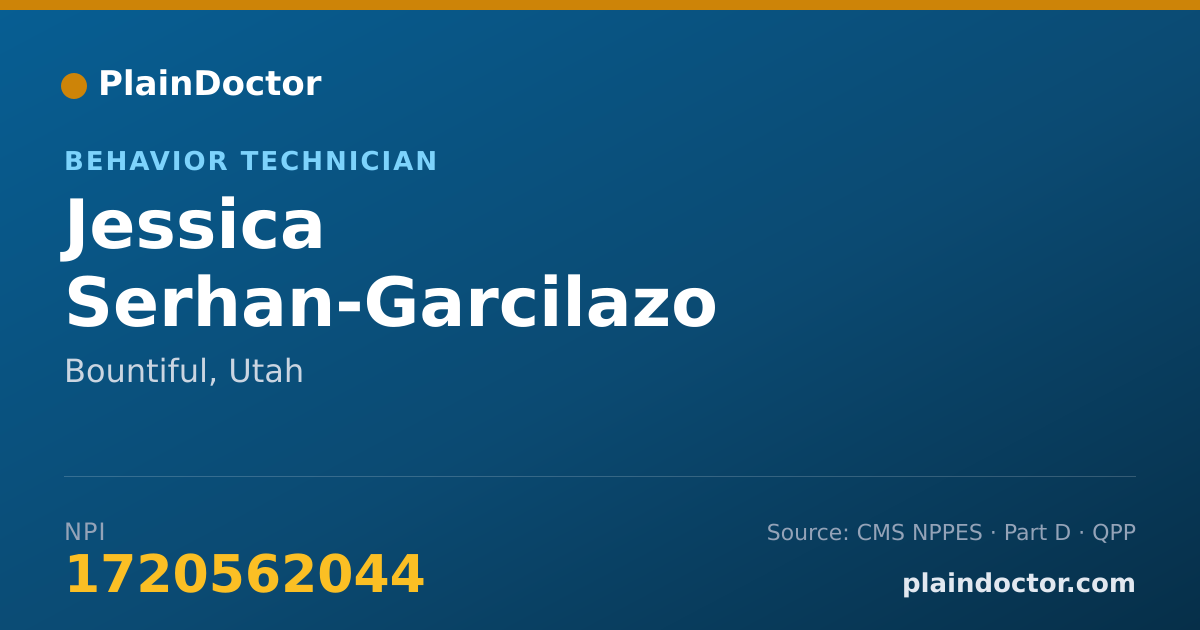 Shareable card for Jessica Serhan-Garcilazo - Behavior Technician, Bountiful, UT
