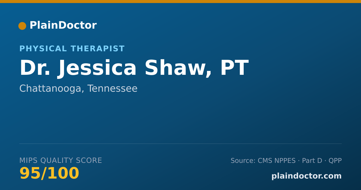 Shareable card for Jessica Shaw, PT - Physical Therapist, Chattanooga, TN