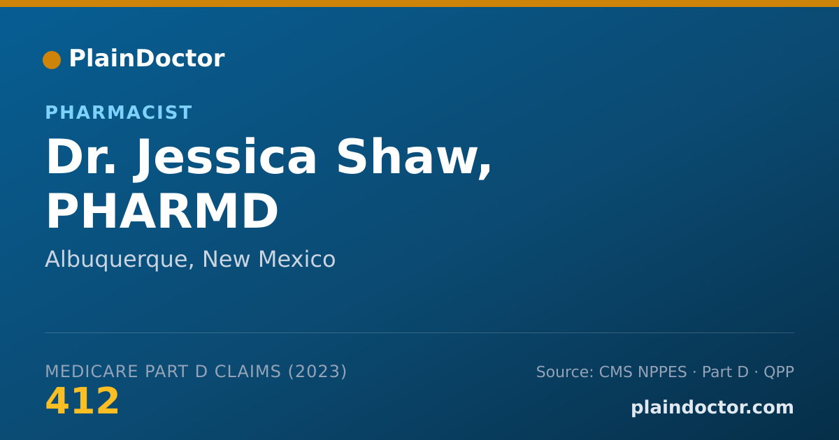Shareable card for Jessica Shaw, PHARMD - Pharmacist, Albuquerque, NM
