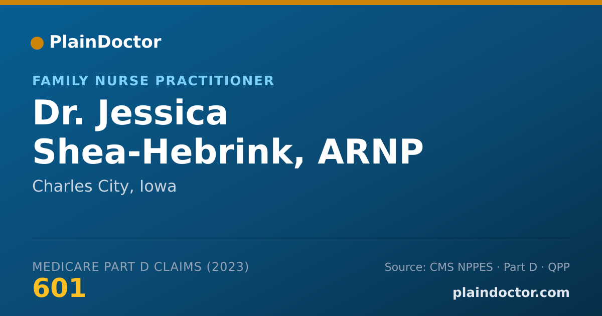 Shareable card for Jessica Shea-Hebrink, ARNP - Family Nurse Practitioner, Charles City, IA