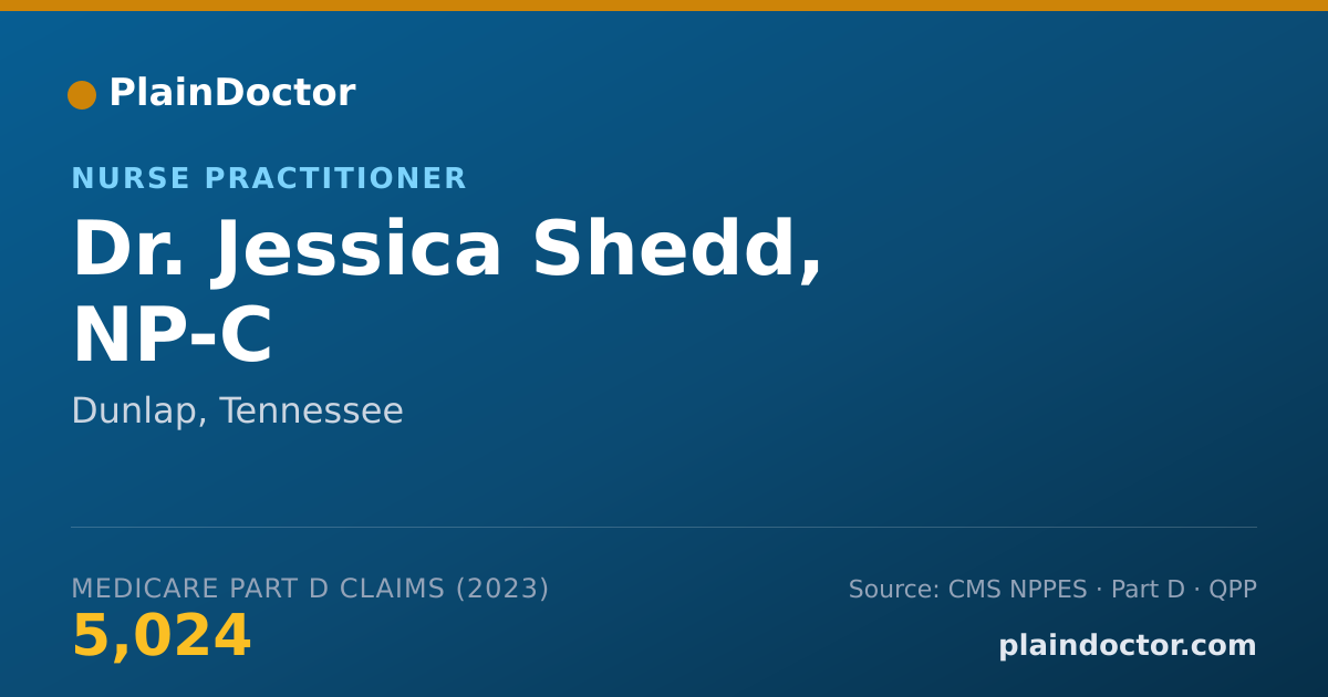 Shareable card for Jessica Shedd, NP-C - Nurse Practitioner, Dunlap, TN