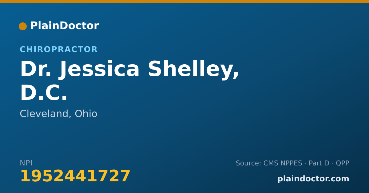 Shareable card for Jessica Shelley, D.C. - Chiropractor, Cleveland, OH
