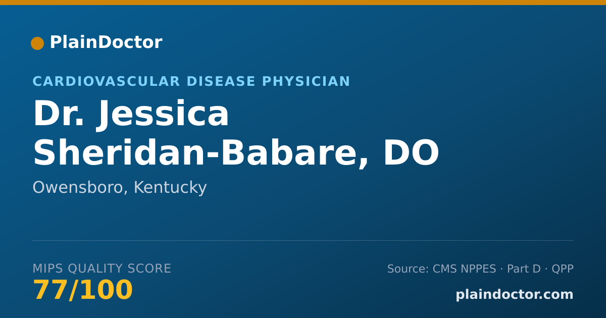 Shareable card for Jessica Sheridan-Babare, DO - Cardiovascular Disease Physician, Owensboro, KY