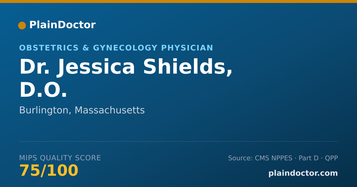 Shareable card for Jessica Shields, D.O. - Obstetrics & Gynecology Physician, Burlington, MA
