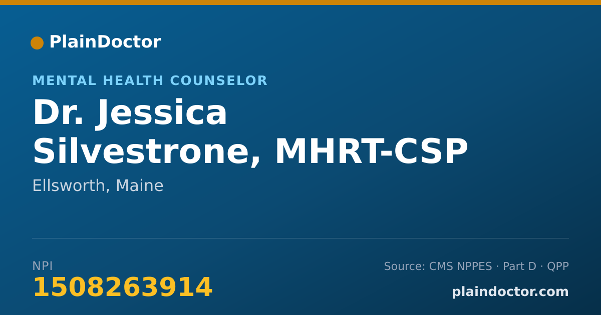 Shareable card for Jessica Silvestrone, MHRT-CSP - Mental Health Counselor, Ellsworth, ME