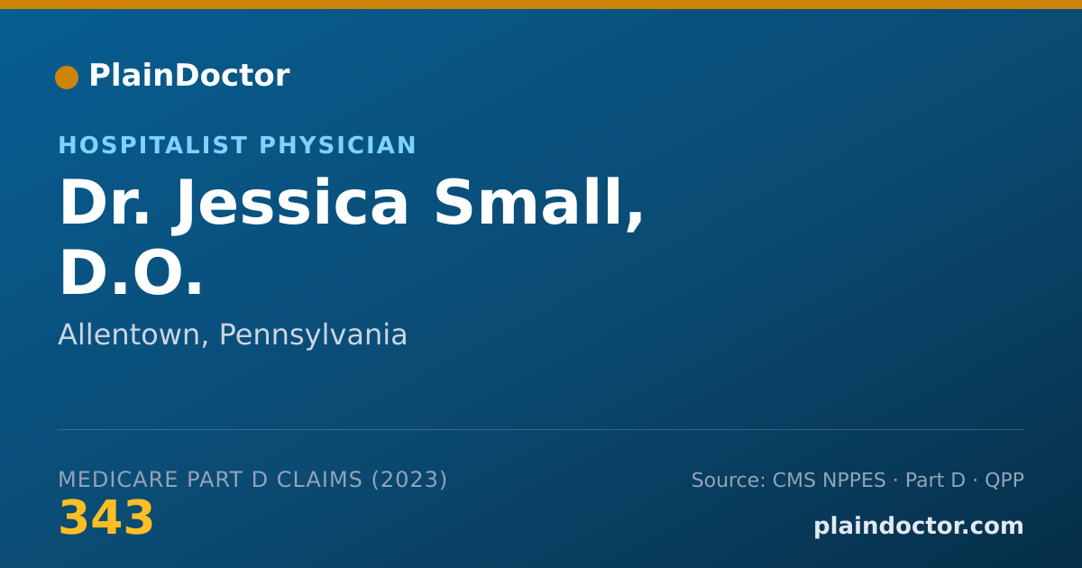 Shareable card for Jessica Small, D.O. - Hospitalist Physician, Allentown, PA