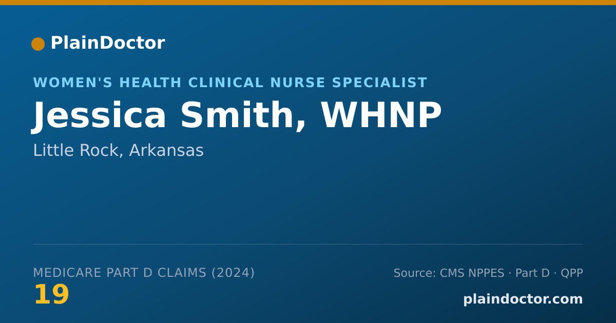 Shareable card for Jessica Smith, WHNP - Women's Health Clinical Nurse Specialist, Little Rock, AR
