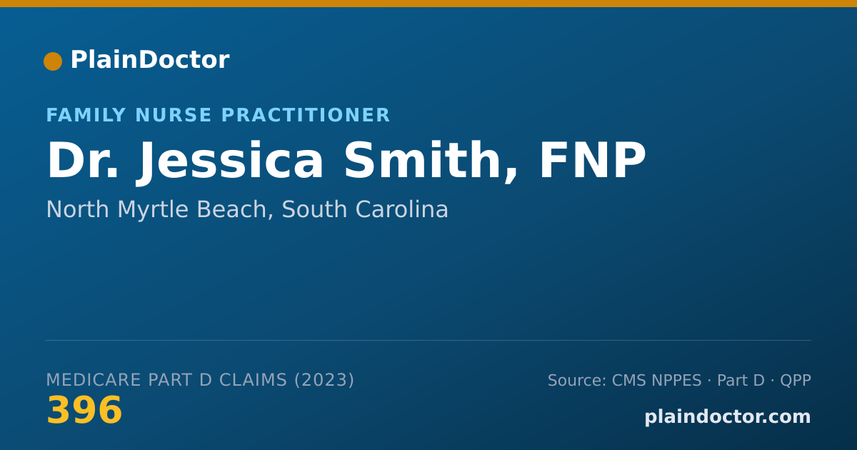 Shareable card for Jessica Smith, FNP - Family Nurse Practitioner, North Myrtle Beach, SC