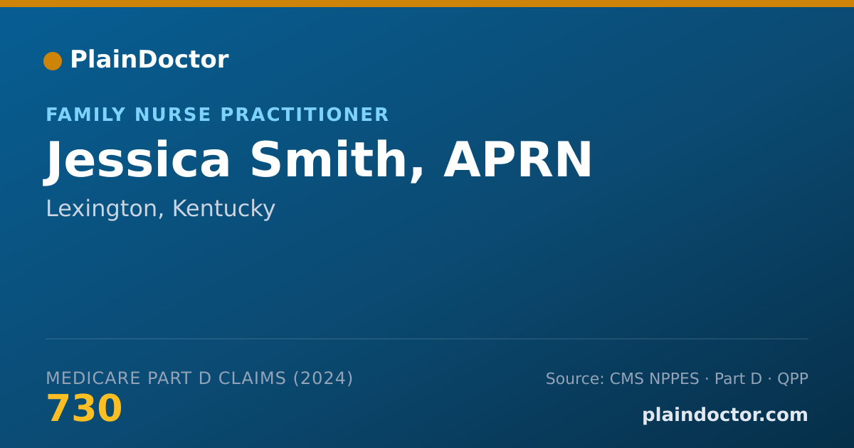 Shareable card for Jessica Smith, APRN - Family Nurse Practitioner, Lexington, KY