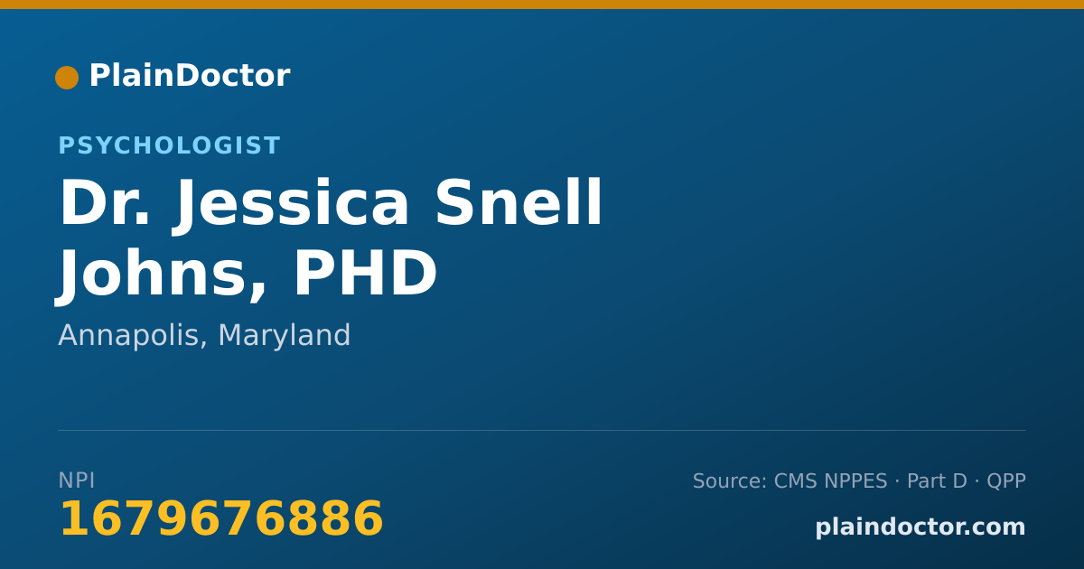Shareable card for Jessica Snell Johns, PHD - Psychologist, Annapolis, MD