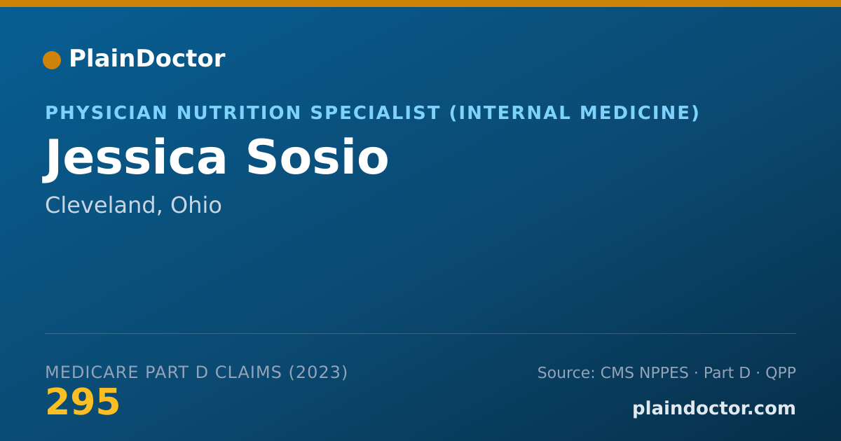 Shareable card for Jessica Sosio - Physician Nutrition Specialist (Internal Medicine), Cleveland, OH