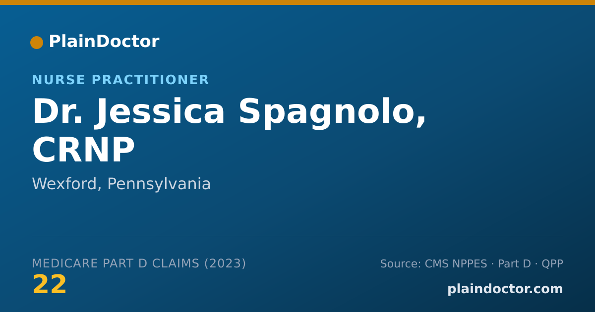 Shareable card for Jessica Spagnolo, CRNP - Nurse Practitioner, Wexford, PA