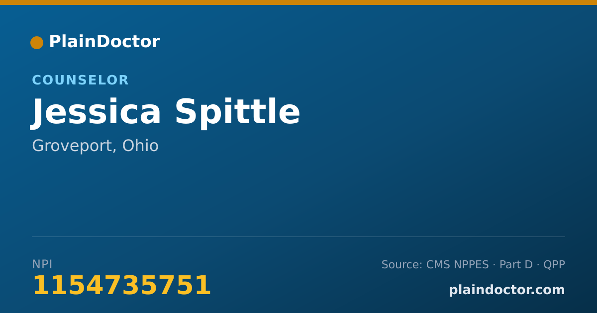 Shareable card for Jessica Spittle - Counselor, Groveport, OH