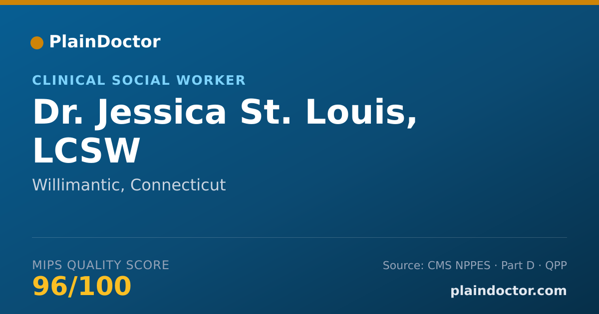 Shareable card for Jessica St. Louis, LCSW - Clinical Social Worker, Willimantic, CT