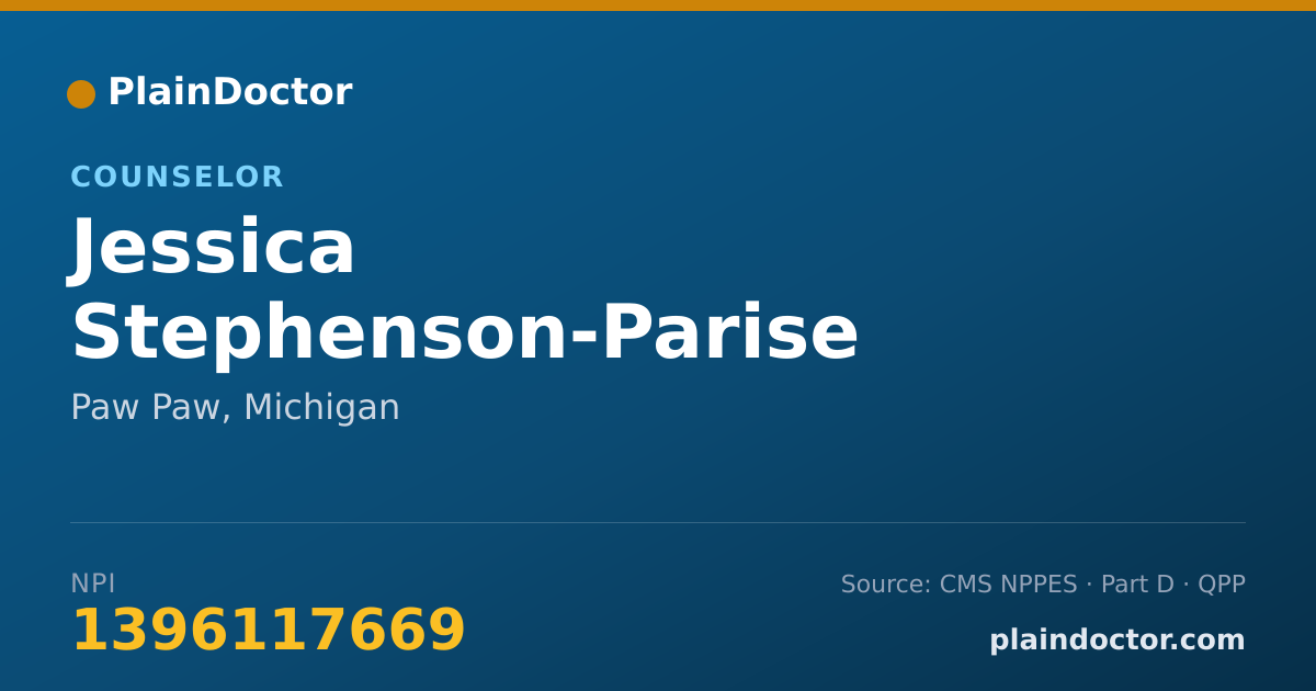 Shareable card for Jessica Stephenson-Parise - Counselor, Paw Paw, MI