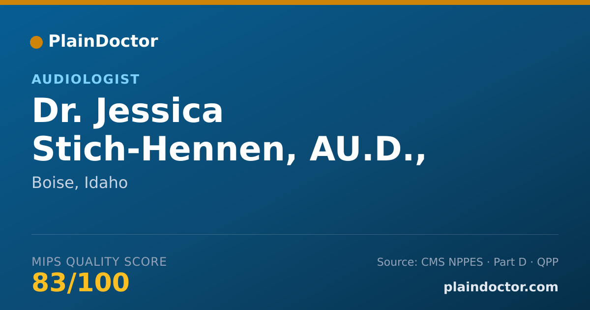 Shareable card for Jessica Stich-Hennen, AU.D., F-AAA - Audiologist, Boise, ID