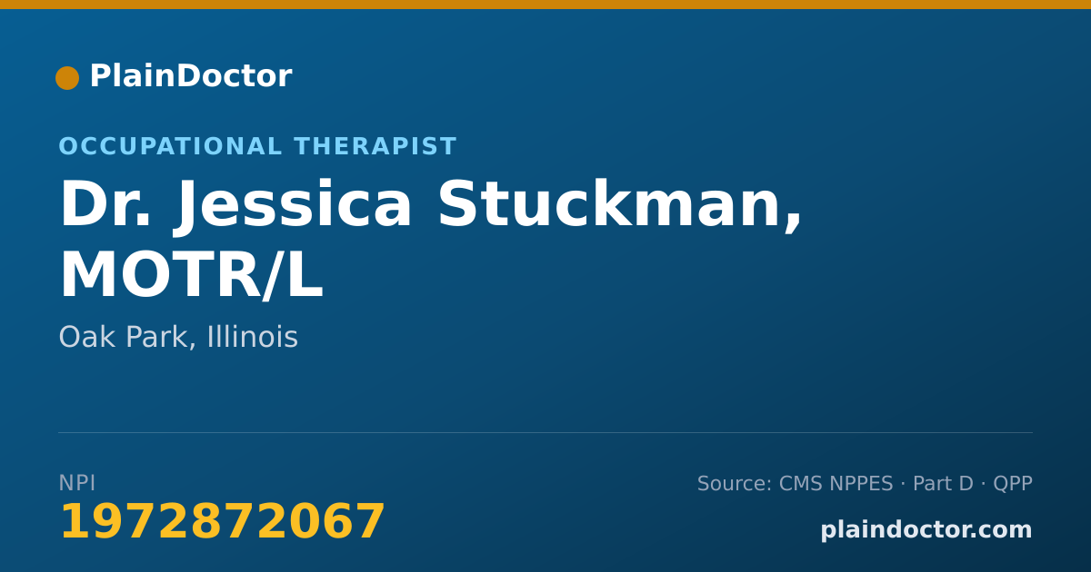Shareable card for Jessica Stuckman, MOTR/L - Occupational Therapist, Oak Park, IL
