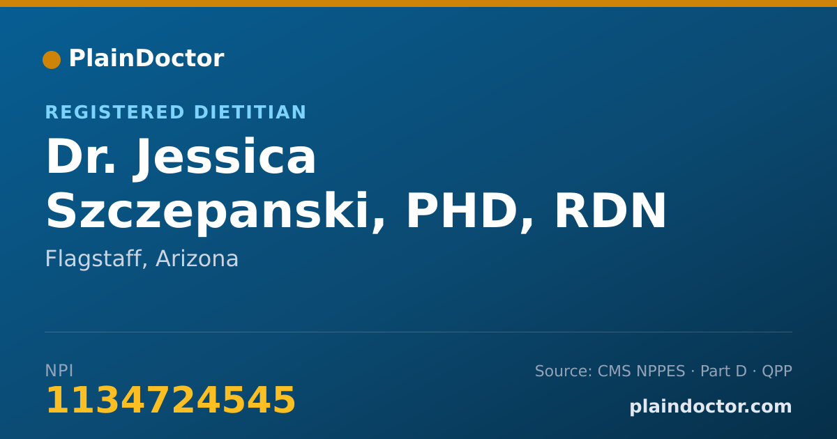 Shareable card for Jessica Szczepanski, PHD, RDN - Registered Dietitian, Flagstaff, AZ